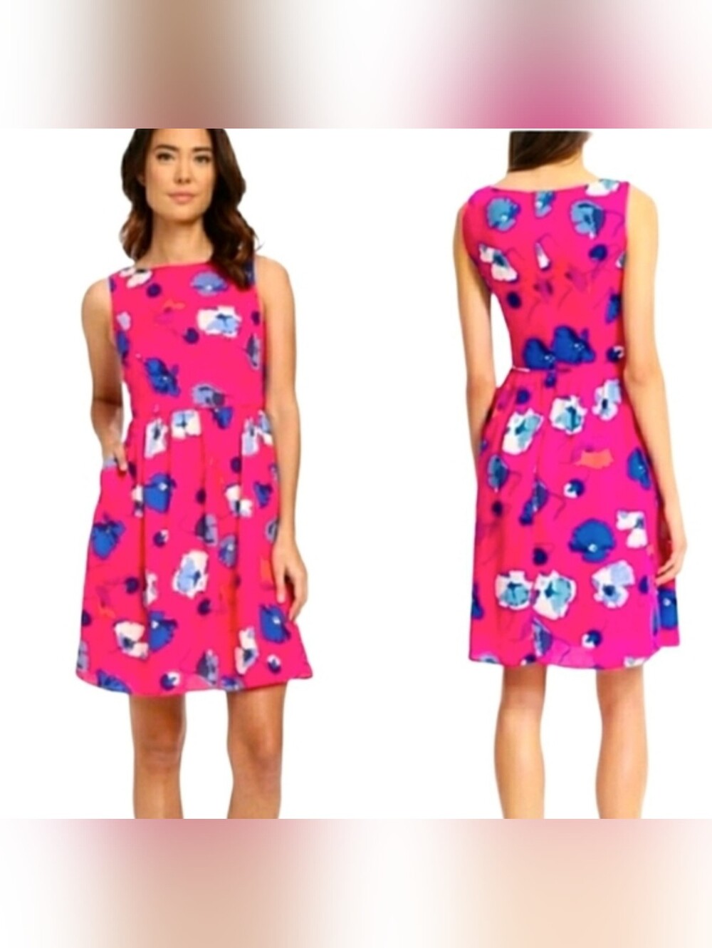 Adrianna Papell Poppy Midi Dress Size 4P